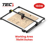 160W Blue CNC Laser Engraving Cutting Machine For Wood, Leather & Metal (160 Watts) - 78X94 Inches